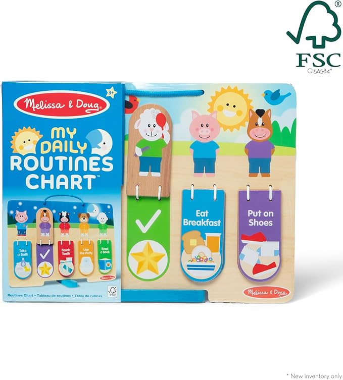💥美國直送- Melissa & Doug Wooden My Daily routines 生活好習慣提示表💥
