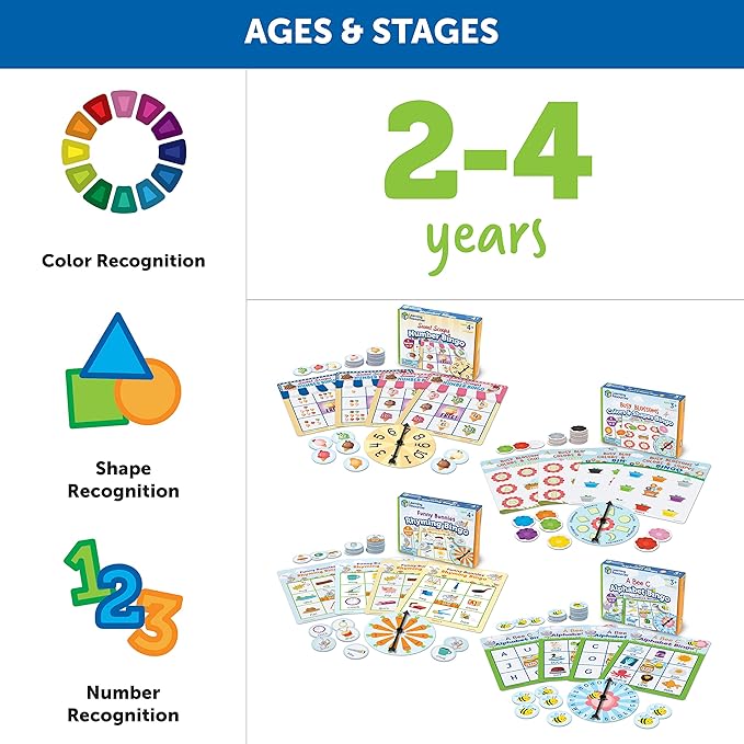 💥美國直送 Learning Resources Preschool bingo bundle 全方位學前概念教材(一套4盒)💥