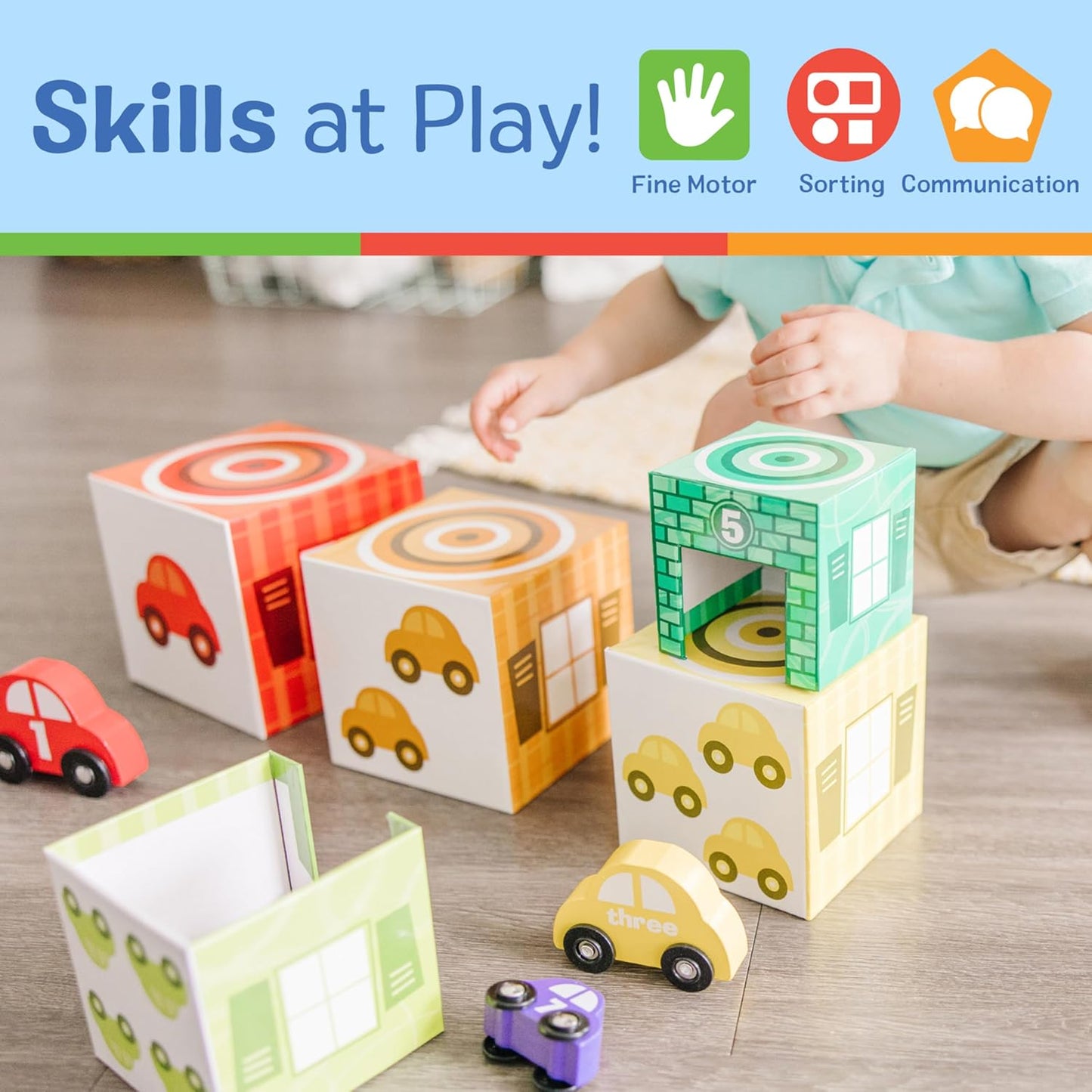 💥美國直送 - Melissa & Doug Nesting and Sorting Garages and Cars 汽車分類遊戲💥