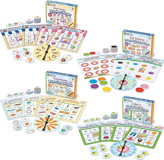 💥美國直送 Learning Resources Preschool bingo bundle 全方位學前概念教材(一套4盒)💥
