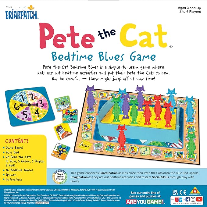 💥美國直送 - Briarpatch Pete The Cat Bedtime Blues Game 小貓跌落床遊戲💥