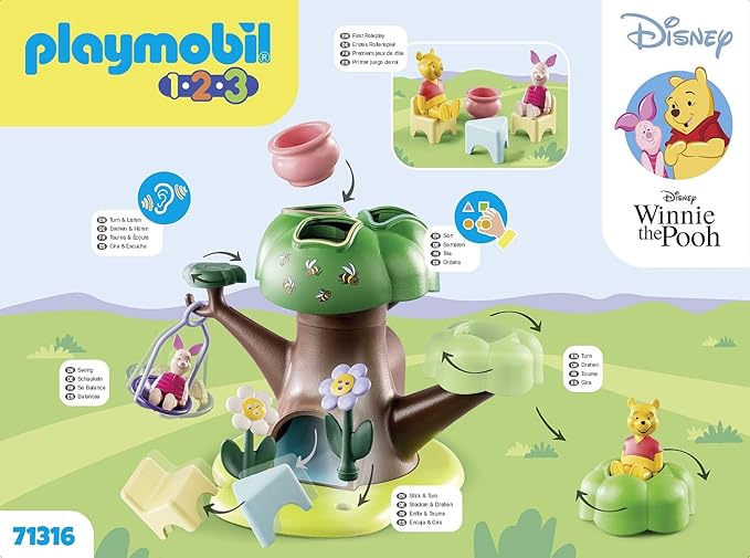 💥美國直送- Playmobil 123 Disney Winnie's & Piglet's Tree House 樹屋形狀盒💥