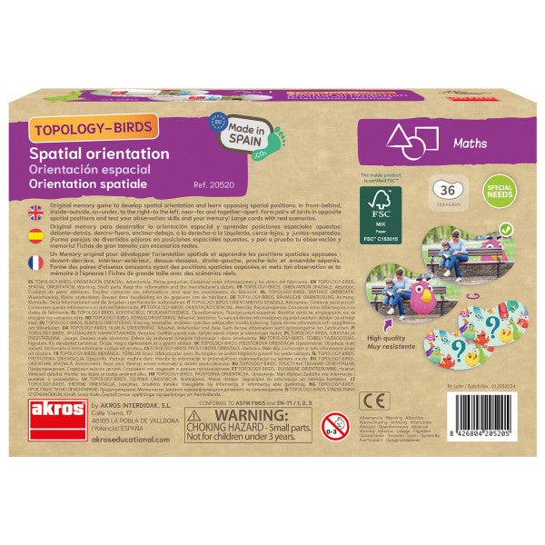 💥西班牙直送- Akros Topology Bird Spatial Orientation 方位描述配對卡💥
