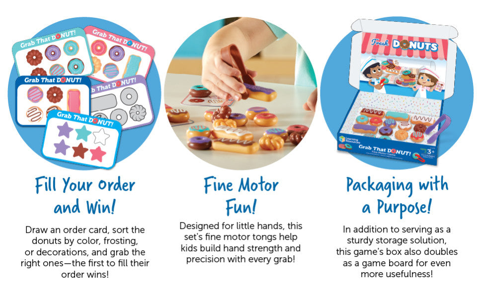 🍩 美國直送- Learning Resources Grab That Donut! 夾冬甩小手肌遊戲 🍩