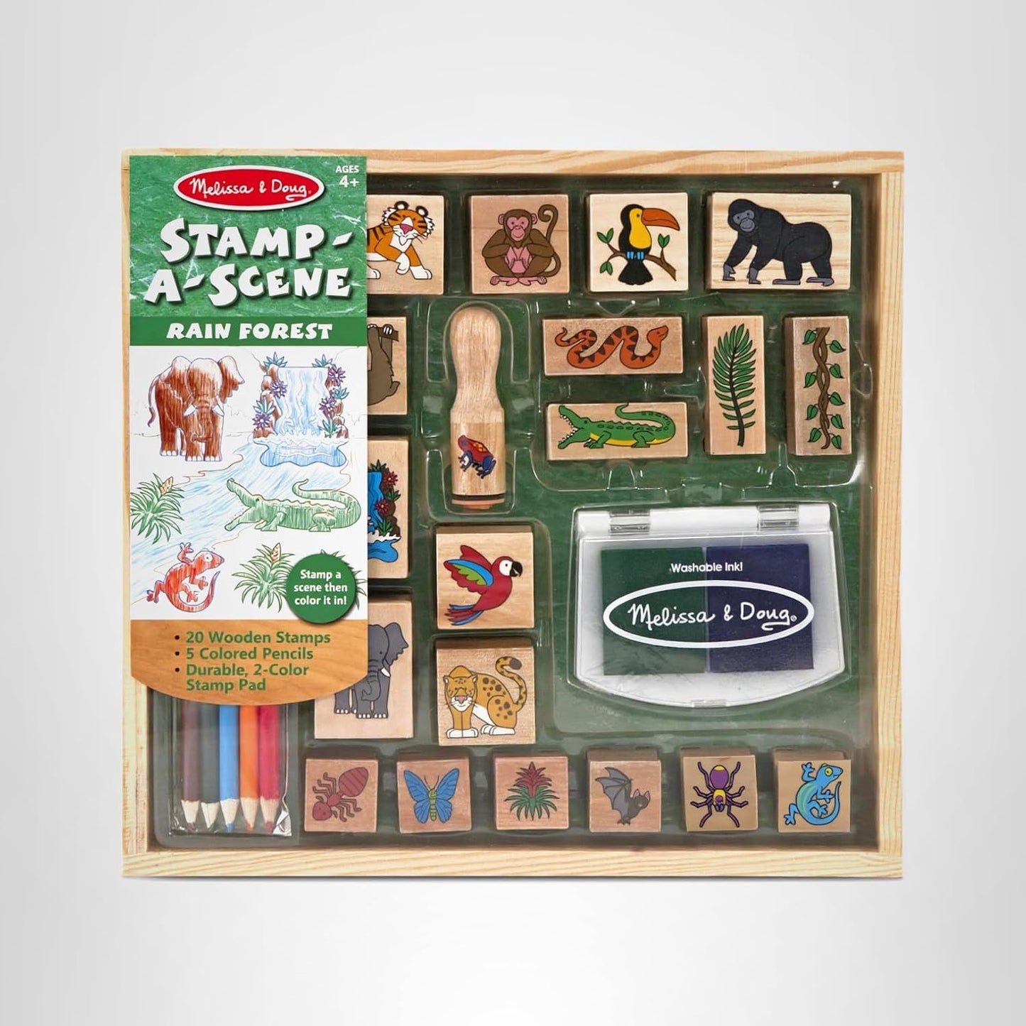🌿美國直送- Melissa & Doug Stamp-a-Scene Stamp Set: Rain Forest 熱帶雨林印章套裝🌿