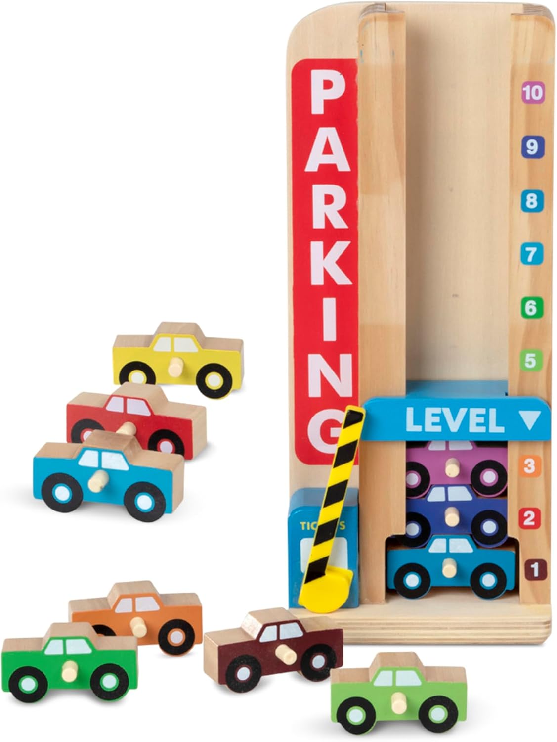💥美國直送 -  Melissa & Doug   Stack & Count Wooden Parking Garage   精美木製車房💥