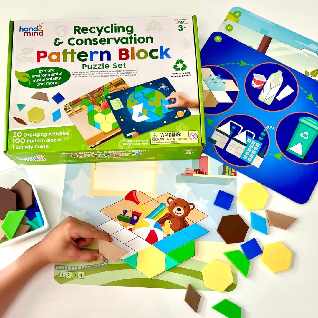 💥美國直送- Hand2mind Recycling and Conservation Pattern Block 環保主題教材💥