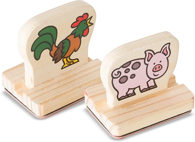 💥美國直送 - Melissa & Doug My First Wooden Stamp Set  (Farm) 幼兒木制印章- 農場動物💥