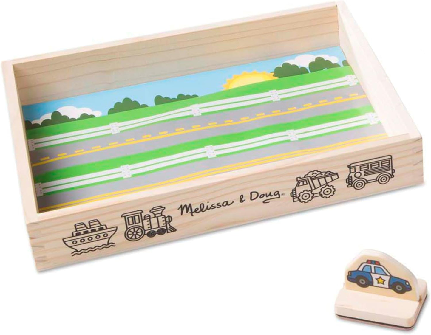 🚗 Melissa & Doug 幼兒木製印章套裝 - 交通工具篇 🚗