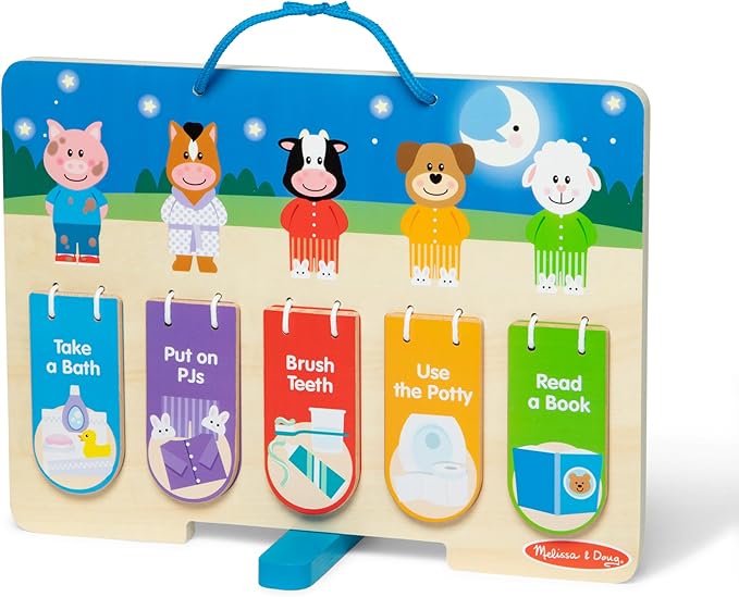 💥美國直送- Melissa & Doug Wooden My Daily routines 生活好習慣提示表💥