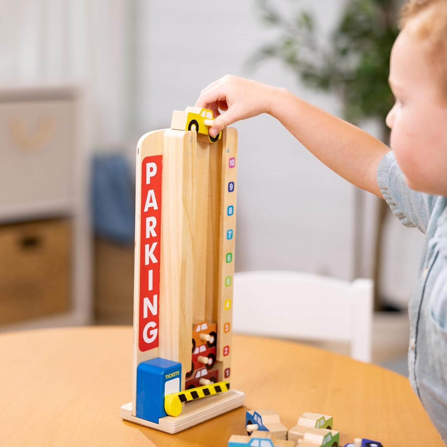 💥美國直送 -  Melissa & Doug   Stack & Count Wooden Parking Garage   精美木製車房💥