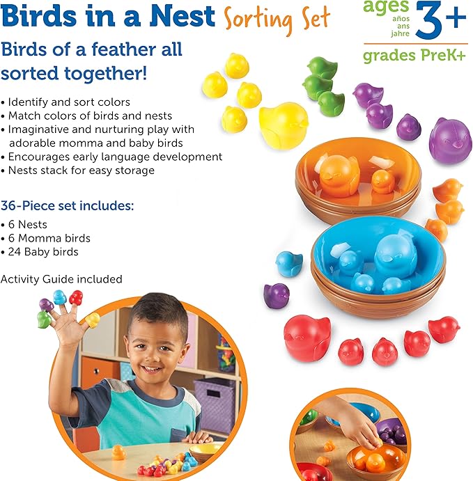 💥美國直送- Learning Resources Birds in a Nest Sorting Set 認知分類遊戲💥