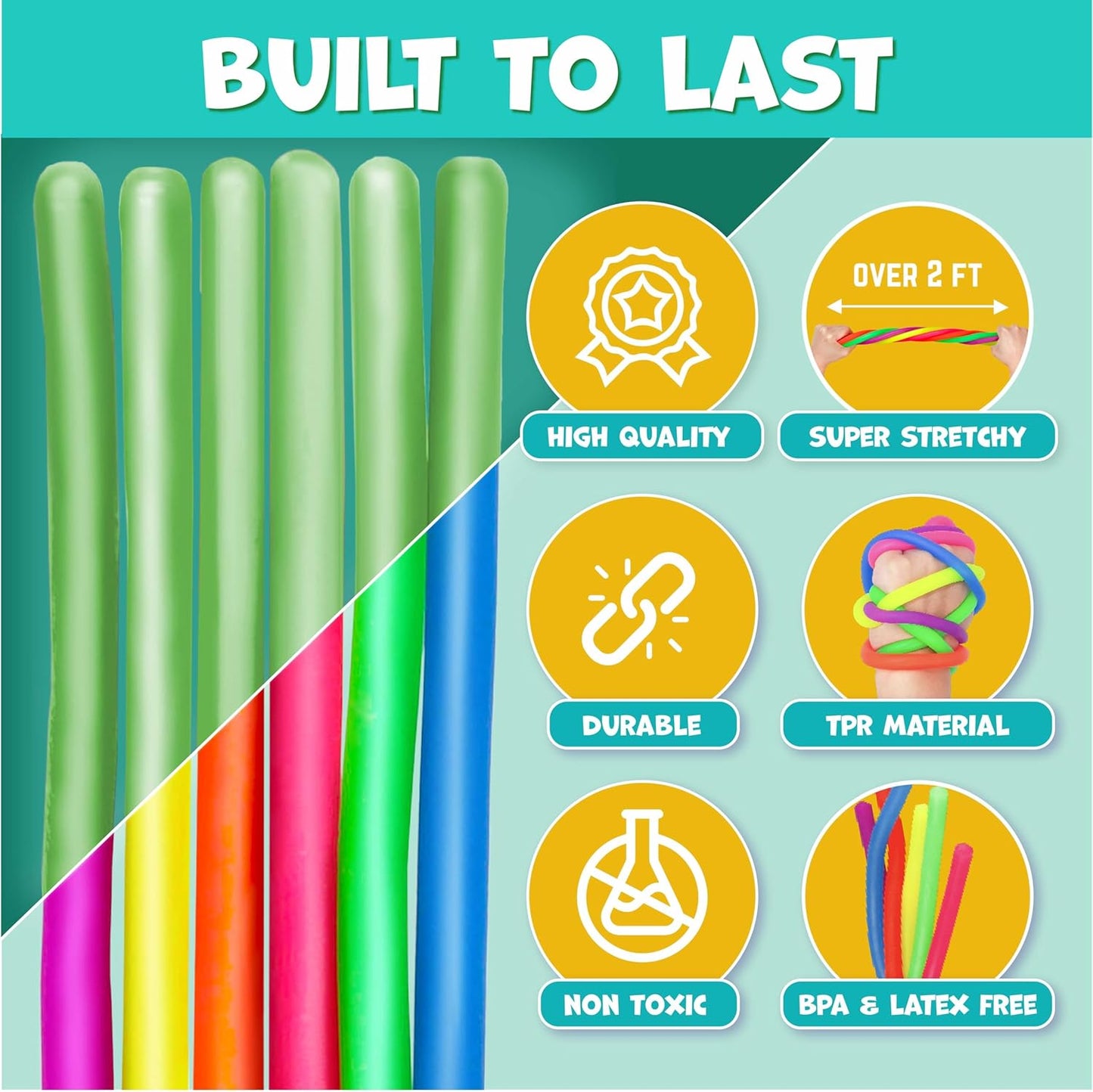 ✨美國直送-  Bunmo 夜光感官舒壓玩具 (一盒6條) Glow in the dark stretchy strings (pack of 6)✨