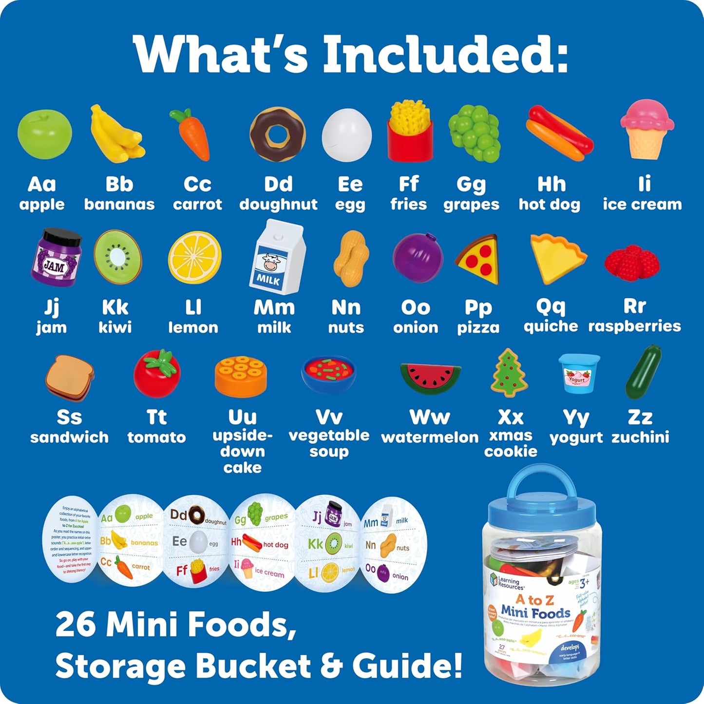 🍎美國直送- Learning Resources A to Z Mini Foods 迷你食物字母套裝🥦