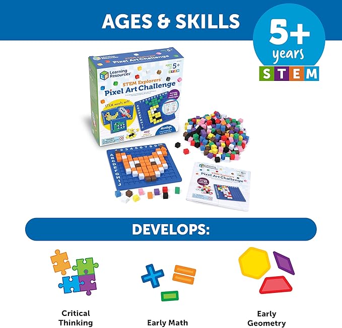 💥美國直送- Learning Resources STEM Explorers Pixel Art 拼砌小方塊💥