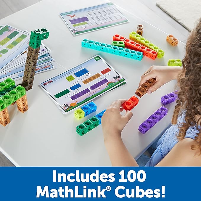 < 清貨- 美國直送>  Learning Resources MathLink Dino 恐龍系列幼兒加減概念識數粒