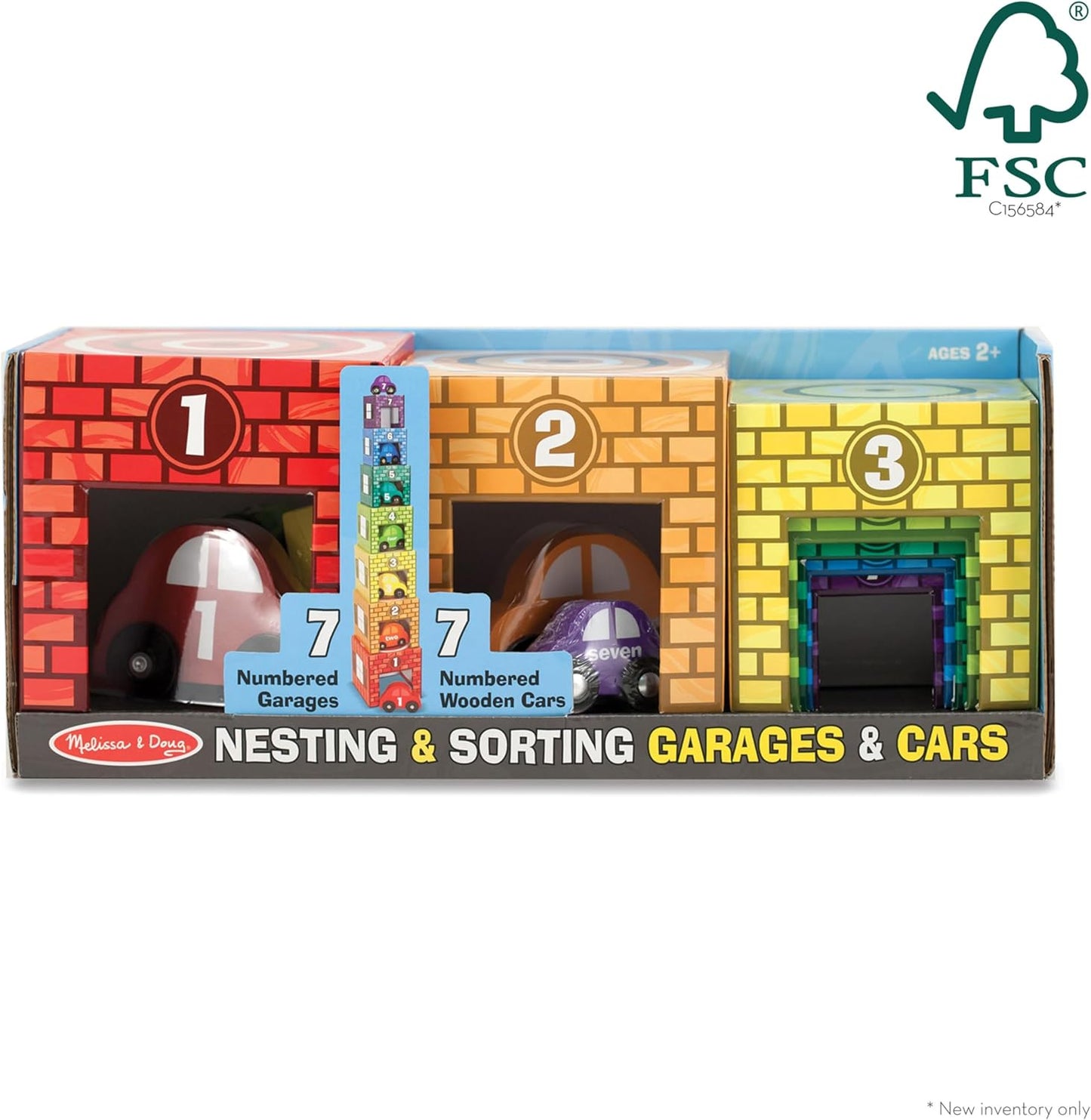 💥美國直送 -  Melissa & Doug  Nesting and Sorting Garages and Cars  汽車分類遊戲💥