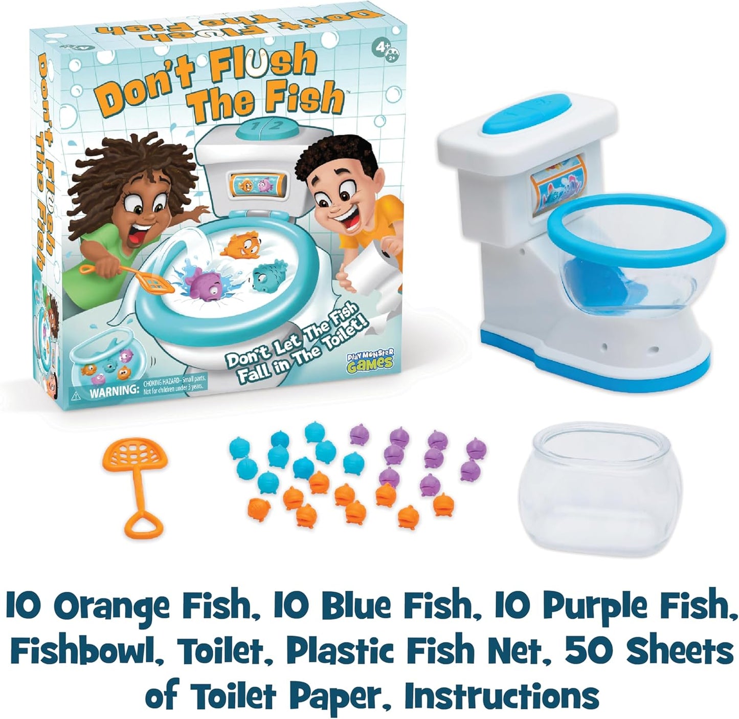 🚽美國直送- Play Monster Don't Flush The Fish 廁所平衡遊戲🚽
