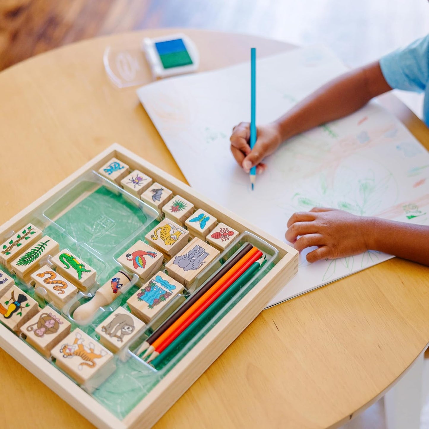 🌿美國直送- Melissa & Doug Stamp-a-Scene Stamp Set: Rain Forest 熱帶雨林印章套裝🌿