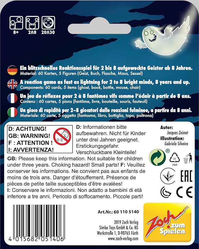 💥德國直送- Zoch Ghost Flash Travel Game 「快手鬼鬼」輕便裝遊戲💥