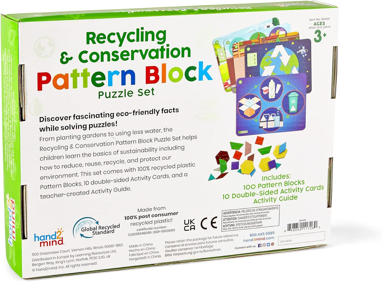 💥美國直送- Hand2mind Recycling and Conservation Pattern Block 環保主題教材💥