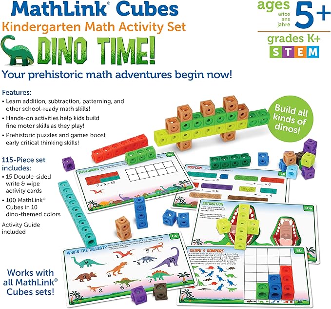 < 清貨- 美國直送>  Learning Resources MathLink Dino 恐龍系列幼兒加減概念識數粒