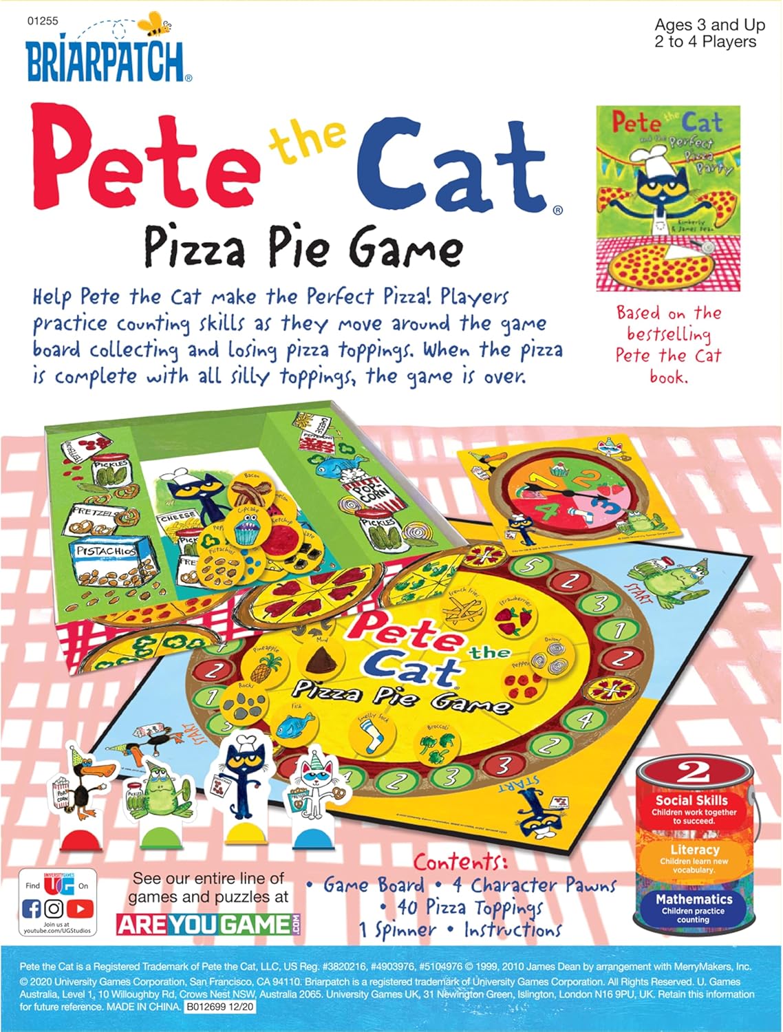 💥美國直送 - Briarpatch Pete the Cat Pizza Pie Game 薄餅合作遊戲💥