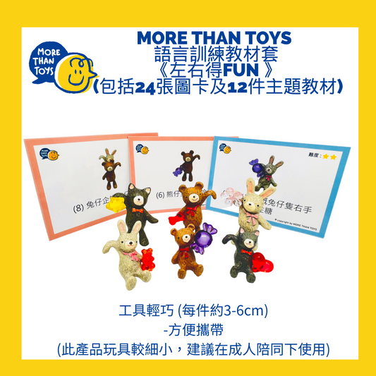 <🇭🇰進階句式5> MORE THAN TOYS 語言訓練教材套- 「左右得FUN」(包括24張圖卡及12件主題教材)