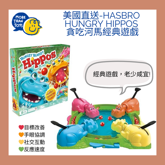 🦛美國直送-Hasbro Hungry Hippos 貪吃河馬經典遊戲🦛